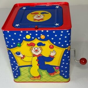 Schylling Jack-in-the-Box Tin Musical Crank Toy • Circus Clown Pop-Up